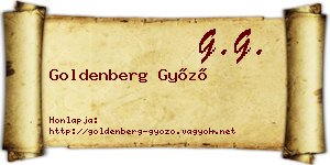 Goldenberg Győző névjegykártya